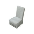 thumbnail image 2 of PPgejGEK Stretch Dining Chair Cover with Short Ruffle Skirt - Universal Fit Gray Flock Chair Slipcover, All-in-One Backrest & Seat Cushion Protector for Home Kitchen Dining Room Living Room, 2 of 5