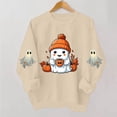 thumbnail image 4 of Halloween Spooky Season Sweatshirt Women Oversized Ghost Sweater Fall Embroidered Pullover Top Long Sleeve Crewneck Shirts Cute Vintage Graphic Tees Holiday Wear, 4 of 5