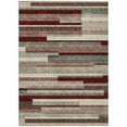 thumbnail image 2 of HomeRoots 613300 9 x 12 ft. Merlot Burgundy & Beige Striped Washable Indoor & Outdoor Rectangle Area Rug, 2 of 5