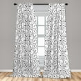 thumbnail image 5 of Ambesonne Black and White 4-Panel Curtains, Vintage Curlicues, 56"x63", Black and White, 5 of 5