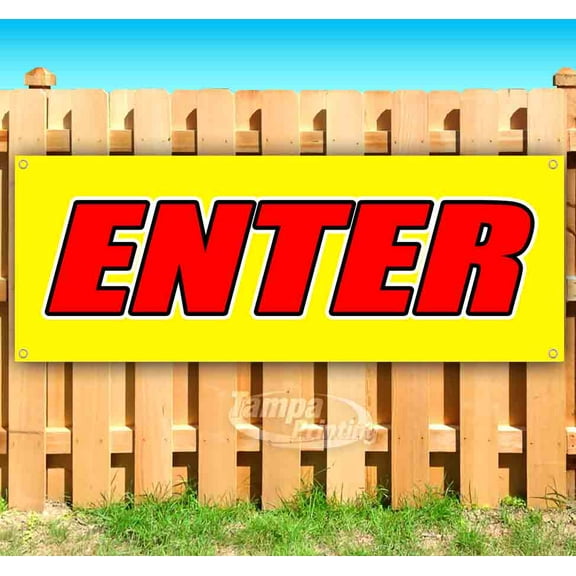 Enter 13 oz Vinyl Banner With Metal Grommets
