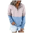 thumbnail image 2 of Vedolay Plus Size Tops Women's 2023 Casual Striped Sweatshirt Oversized Long Sleeve Pullover Tops,Blue L, 2 of 4