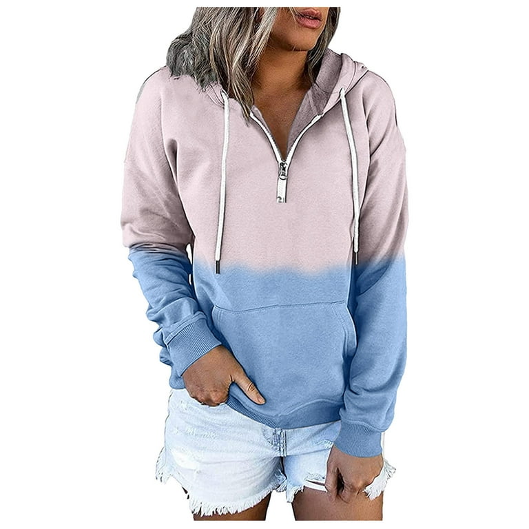 Sayhi 100 Percent Polyester Hoodie Women's Hoodies Zipper Print Top  Sweatshirts Long Sleeve Casual Fashion Warm 