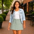 thumbnail image 7 of Jessica Simpson Girls Denim Skort Casual Mid Waist Denim Skirts with Shorts with Pockets, 7 of 7