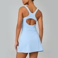 thumbnail image 5 of Kvture Womens Tennis Dress Built in Shorts Square Neck Sleeveless Workout Athletic Mini Skort Dress Golf Summer Outfits Blue, 5 of 7