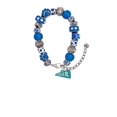 thumbnail image 2 of Delight Jewelry Acrylic 3/4" Teal Cheer Megaphone Blue Paw Print Bead Bracelet, 7"+2", 2 of 4