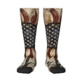thumbnail image 2 of Picia Women Crew Soft Moisture-wicking Socks USA Sunflower Flag Pattern Design Cotton Socks, One Size fit All, 2 of 9