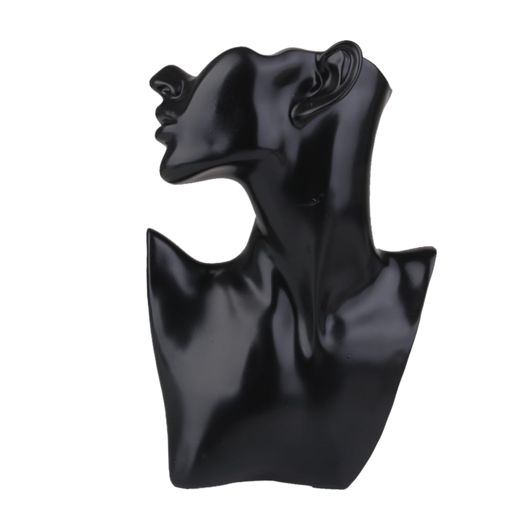 Black Resin Mannequin Necklace Earring Jewelry Display Bust Stand Holder NEW 