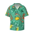 thumbnail image 2 of Lsque Funny Animals in Jungle print Men's Cuban Collar Short Sleeve Shirt Summer Beachwear Casual Button Down Fashionable Vacation Leisure Shirt-XX-Large, 2 of 7