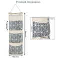 thumbnail image 2 of Zorpupoa Hanging Storage Organizer Bag - Waterproof Linen Cotton Door/Wall Organizer for Bathroom Closet Space Saving 3Pc Grey, 2 of 7
