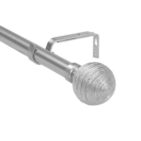 Urbanest 1" Favo Adjustable Curtain Rod, 28"-48", Brushed Steel
