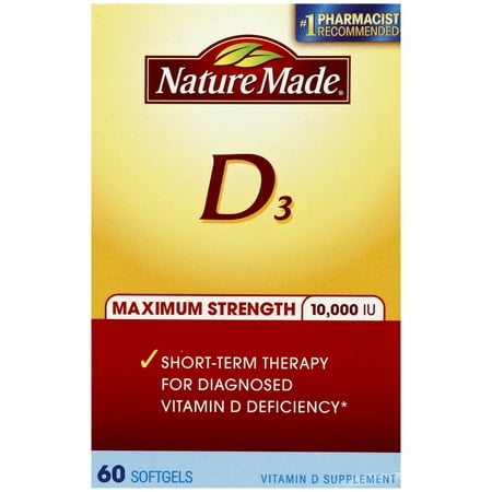 UPC 031604028886 product image for NATURE MADE Vitamin D3, Maximum Strength, 10,000 IU, Softgels, 60.0 CT | upcitemdb.com