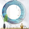 thumbnail image 2 of Designart "Abstract Blue Wavy" Printed Modern Round or Oval Wall Mirror - Wave, 2 of 5