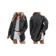 thumbnail image 2 of Hirigin 2025 Jean Jackets for Women Fashion Denim Jacket Western Oversized Shacket Jacket Button Up with Pockets, 2 of 6
