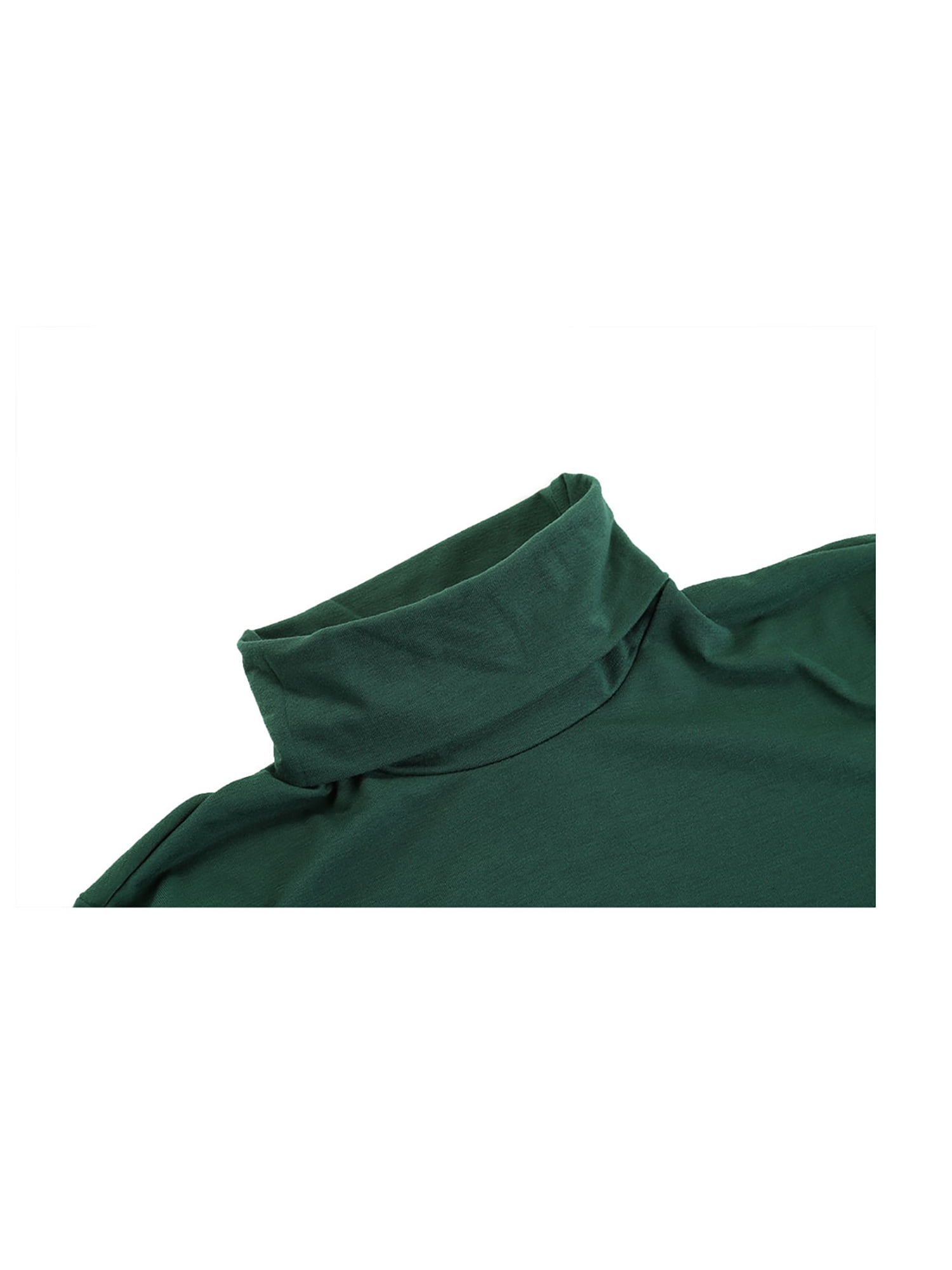 Unique Bargains Men's Pullover Lightweight Long Sleeve Top Turtleneck T-Shirt 46 Dark Green