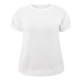 thumbnail image 4 of DARING DIVA Women's Plus Pointelle Knit Tops Casual Blouse 3X White, 4 of 6