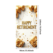 LUUFILx Golden Happy Retirement Banner Party Decoration Gift Backdrop Background Balloons Event Celebration Photo Prop Supplies Decors Photography