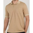 thumbnail image 5 of Real Essentials 3 Pack: Men's Ribbed CVC SS Polo Shirt With Pocket - Breathable Performance Polo (Available in Big & Tall), 5 of 6
