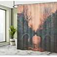 thumbnail image 5 of Ambesonne City Shower Curtain, Amsterdam Vintage Bridge, 69"Wx70"L, Pink Grey, 5 of 5