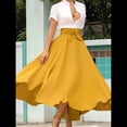 thumbnail image 4 of Vestido Bohemio, Elegante, Informal, de Cintura Alta y Estilo Irregular con Bolsillos para Mujer L, 4 of 9