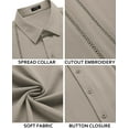 thumbnail image 6 of COOFANDY Men's Cuban Guayabera Short Sleeve Button Down Shirt - Casual Summer Beach Linen Shirts, 6 of 7