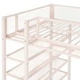 thumbnail image 3 of Twin Size Metal Loft Bed With 4 Shelves And Storage In Pink - Elegant Bedroom Style Ample Space Upgrade, 3 of 7