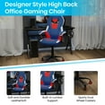 thumbnail image 4 of Flash Furniture Ergonomic PC Office Computer Chair - Adjustable Red & Blue Designer Gaming Chair - 360° Swivel - Red Dual Wheel Casters, 4 of 9