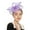 Purple, variant on CXHEGBEJ Sinamay Fascinator Hat for Women, Floral Feather Pillbox Derby Hats Wedding Tea Party with Headband Clip Headwear Cap