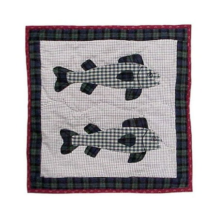 Patch Magic Cabin Fish Cotton Throw Pillow