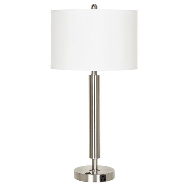 Cal Lighting LA-2004NS-1RBS 100W Metal Night Stand Lamp With Rocker Switch And One Outlets