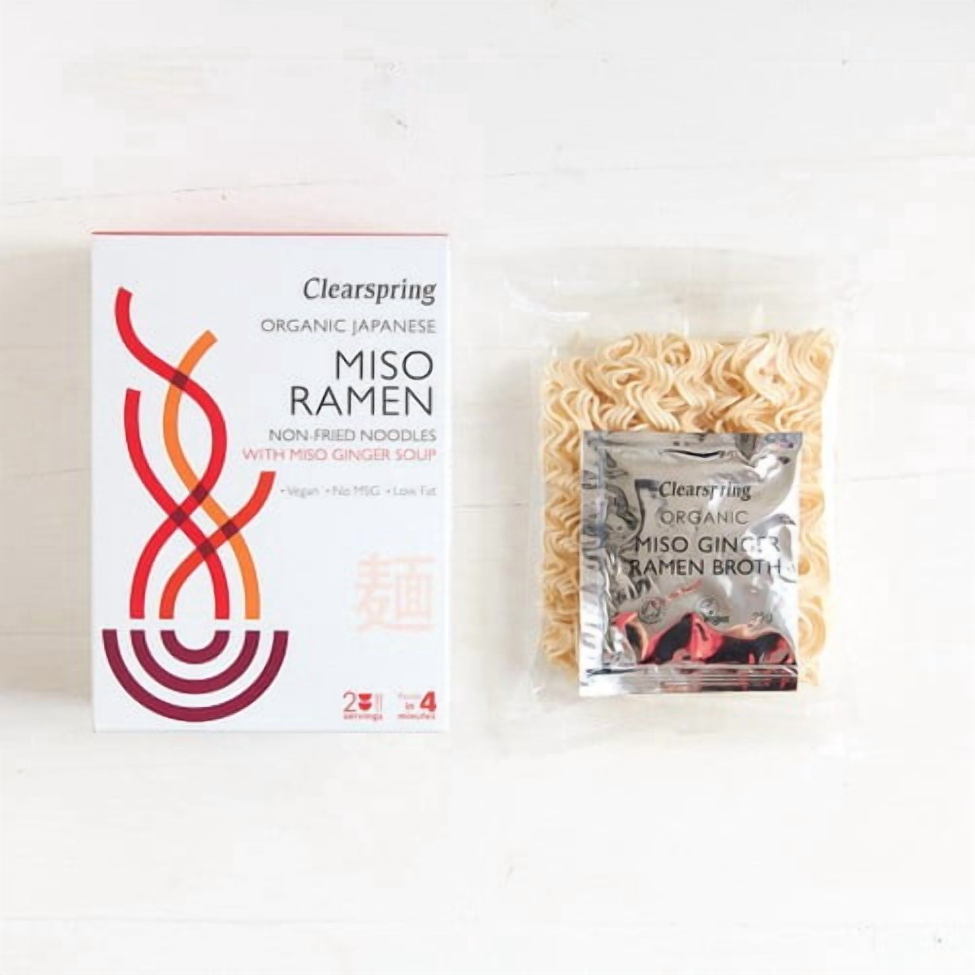 Clearspring Japanese Miso Ramen Noodles with Miso Ginger Soup 210g, British Import (Pack of 3)