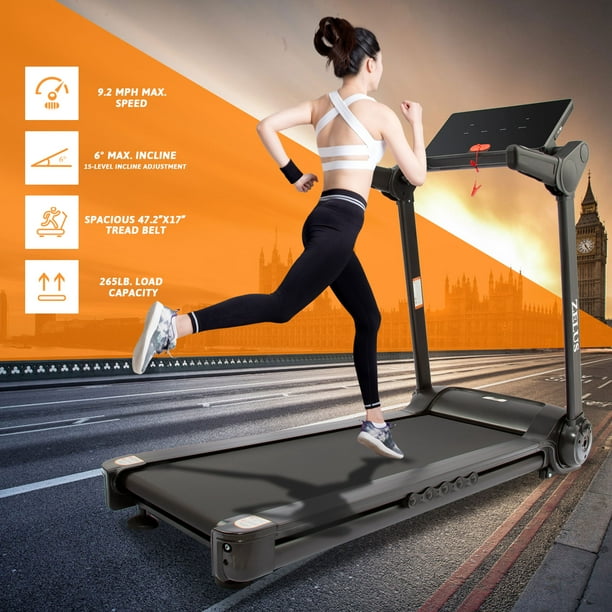 Zelus 2hp Folding Treadmill For Home Or Office With Bluetooth Speaker 9 2mph Walmart Com