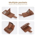 thumbnail image 6 of Small Wallet for Women, Stylish Leather Bifold Wallets Purse for Men with ID Window, Card Holders, RFID Blocking Lightweight, Brown, 6 of 7