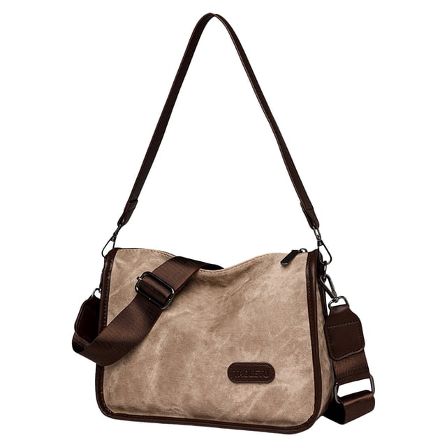 Ediodpoh Women Shoulder Bag Fashionable New Pattern Simple Solid Color Retro Large Capacity Practical Casual Versatile Messenger Bag Khaki