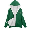 thumbnail image 4 of Busydd Plus Size Winter Coats for Women Oversized Fashion Love Heart Print Womens Fleece Jacket Casual Comfy Warm Long Sleeve Zip Up Hoodies with Pockets 2XL, 4 of 4