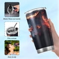 thumbnail image 6 of SKYSONIC Wolf Tumbler Stainless Steel Double Wall Vacuum Reusable Insulated Mug with Straw and Built-in Coaste for Cold and Hot Beverages, 20oz, 6 of 7