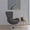 Dark Gray Fabric, variant on Merrick Lane High Back Egg Style Lounge Chair in Aqua Fabric Upholstery With 360° Swivel Chrome Base