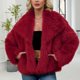 thumbnail image 4 of Chaqueta de abrigo cálida para mujer, de invierno, lisa, con cuello vuelto, 4 of 7