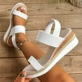 thumbnail image 5 of IUJSOY Espadrilles for Women Platform Sandals Elastic Wedges Heels Casual Open Toe Beach Shoes, 5 of 7