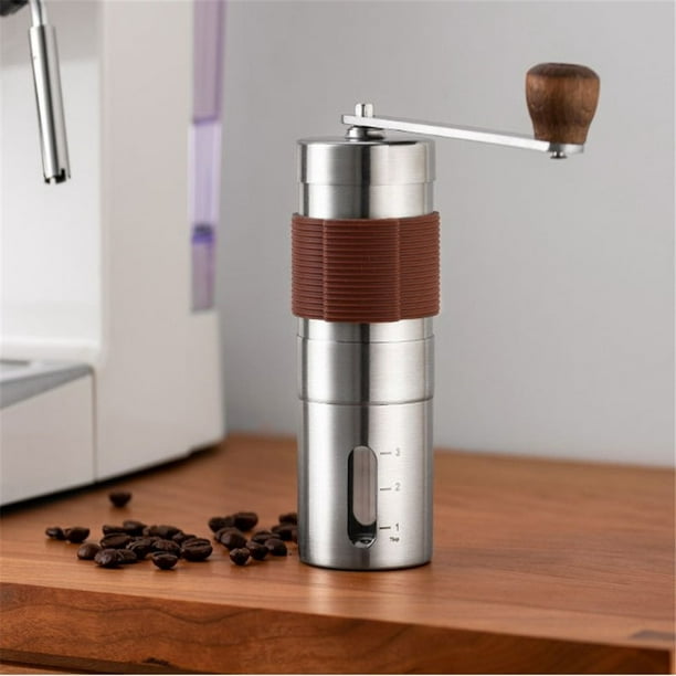 Tongliya 1 machine à café portable à manivelle en métal 304 broyeur en  acier inoxydable broyeur manuel mise à niveau moyenne marron 