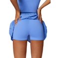 thumbnail image 6 of Luxtrada Women's 2 Piece/Set Short Sleeve Active T Shirt Quick Dry Sports Yoga Tops & Dress (Blue,M), 6 of 8