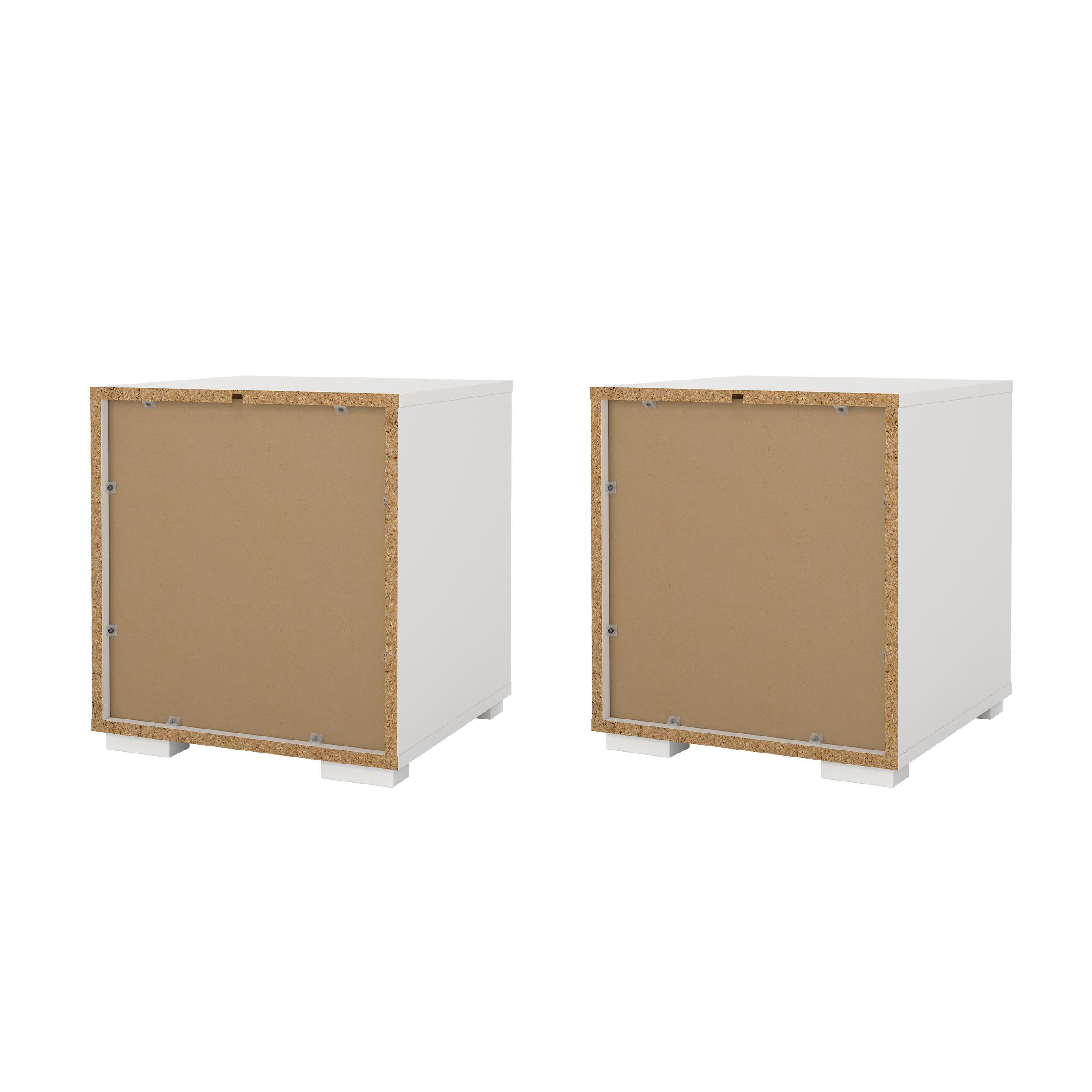 Tvilum Sofia 2 Drawer White Nightstand - Set of 2