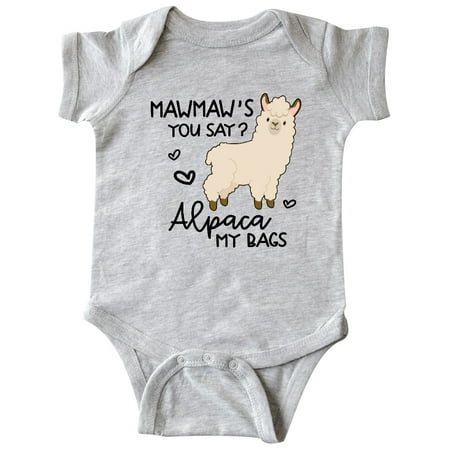 

Inktastic Mawmaw s You Say Alpaca My Bags Gift Baby Boy or Baby Girl Bodysuit