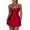 Deep Red, variant on Women's Sexy Backless Satin Mini Dress Layered Ruffle Hem Tie Back Graduation Dress