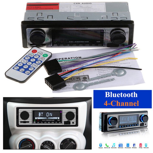 USA 4 Channel Digital Car Bluetooth USB/FM/WMA/WAV Radio Stereo MP3 Player Parts -