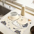 thumbnail image 2 of Yayeee Drying Mat for Kitchen Counter Dishes Microfiber Coffee Decorative Pad, Halloween Black Pumpkins, 2 of 9