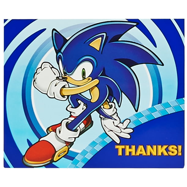 Sonic The Hedgehog Birthday Party Supplies 16 Pack Thank You Notes Walmart Com Walmart Com