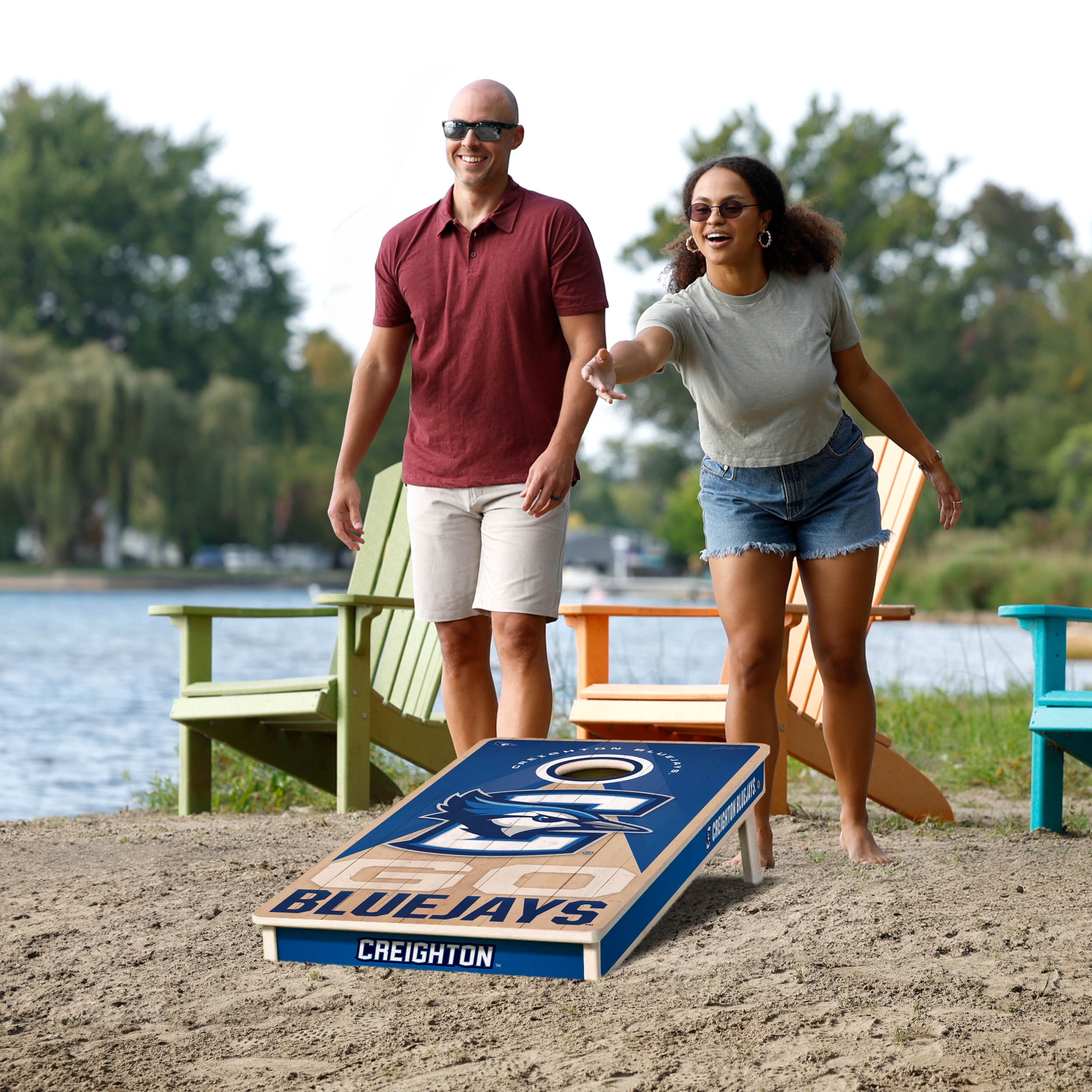 YouTheFan NCAA Creighton Bluejays 2X4 Slogan Series Cornhole NO BAGS