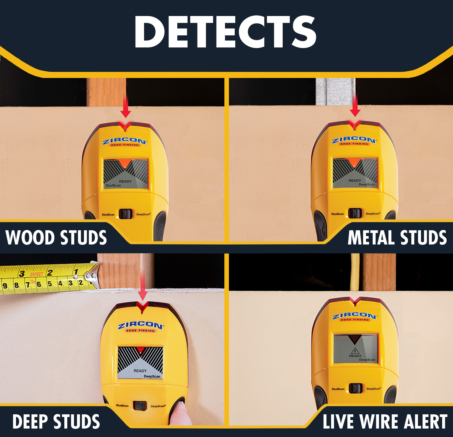 Zircon StudSensor HD55 Digital Stud Finder with LCD Display photo 5