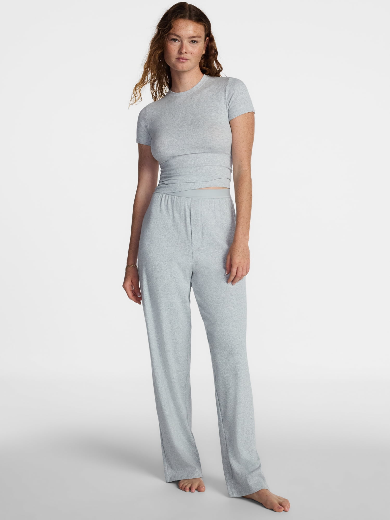 No Boundaries Cotton Stretch Ribbed Boxer Pants, Women's XS-XXXL